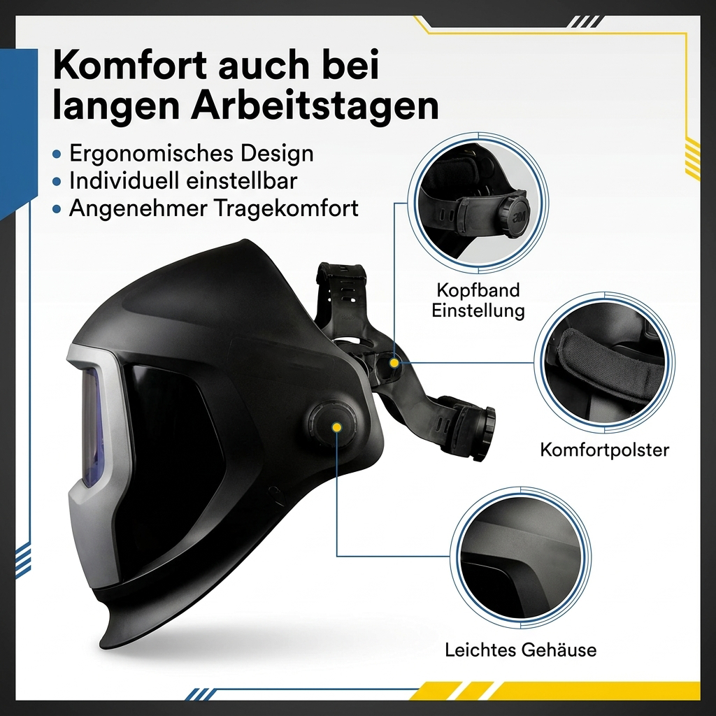3M 9100X Adflo Schweißhelm mit Gebläse-Atemschutzsystem (PAPR) und automatisch abblendendem Filter